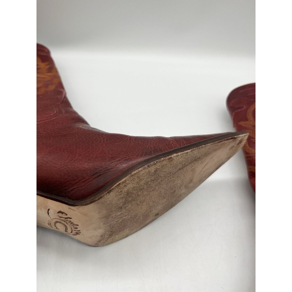 Charlie 1 Horse Lucchese Women's Red Brazilian Leather Western  Size 8  B - Picture 14 of 16
